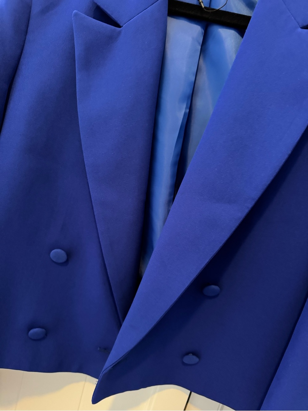 Cobalt Blue Double-Breasted Women’s Blazer - Picture 2 of 3